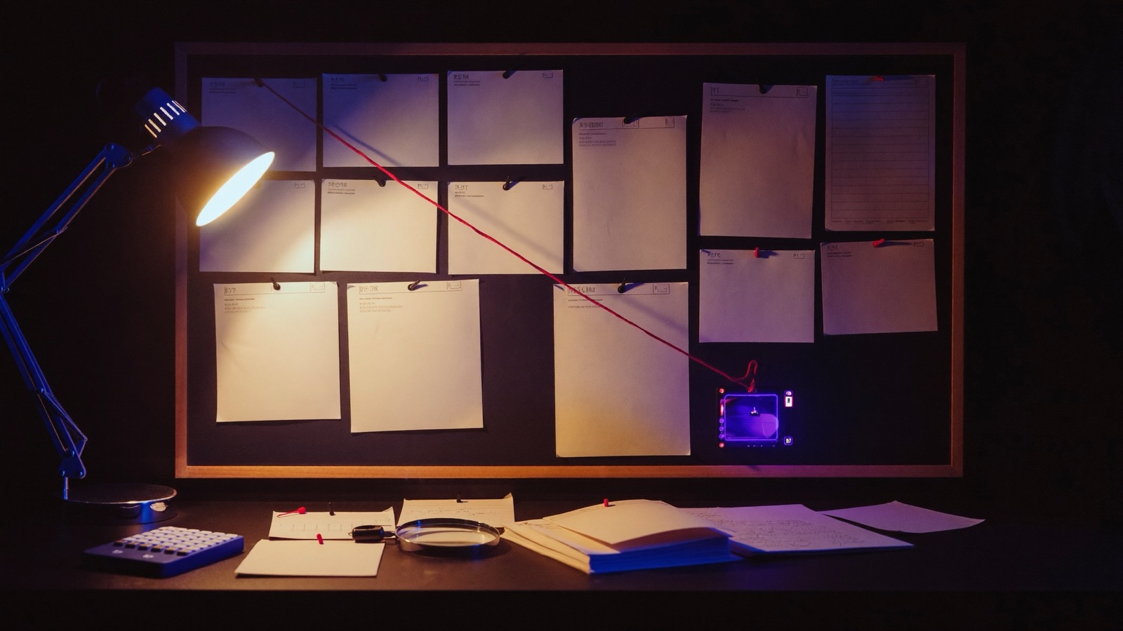 Illustration of a noir detective-style classroom mystery